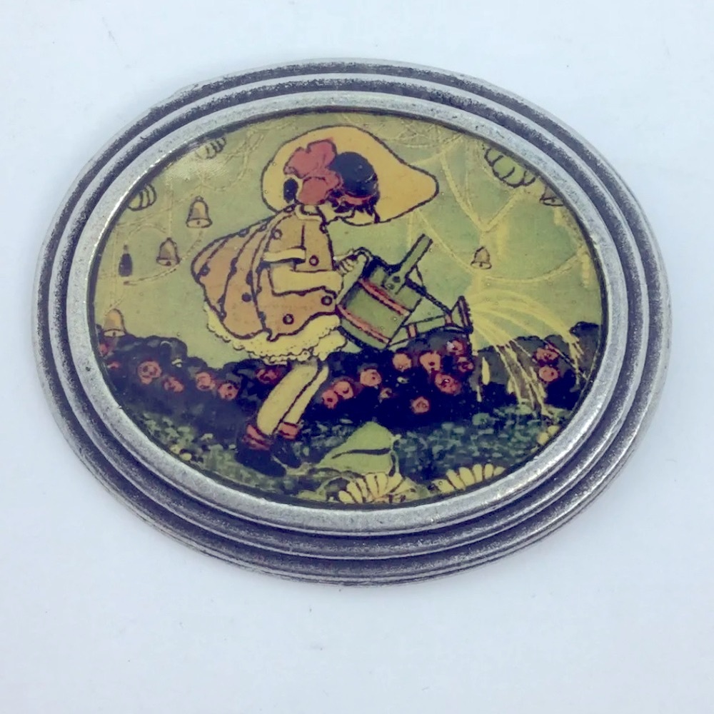 VINTAGE “Two Women”~ San Francisco Girl In a Garden Brooch/Pin EUC